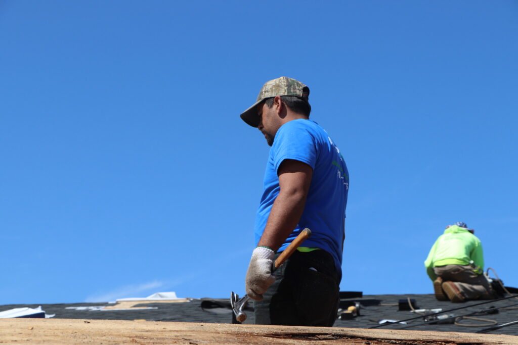 gutter maintenance and cleaning by local roofer Goshen service