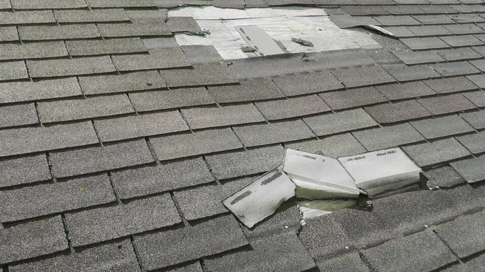 Hail damage roof inspection after storm in South Bend IN