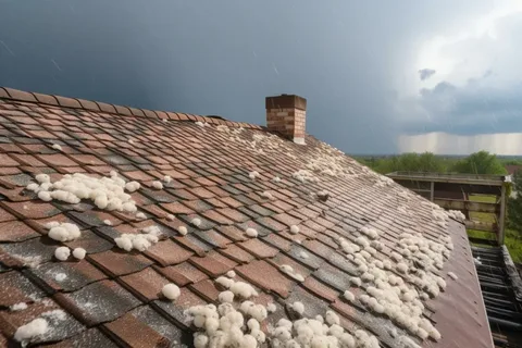 Hail damage roof insurance claims documentation with photos