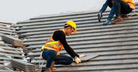 professional commercial roofing contractor inspecting flat roof surface